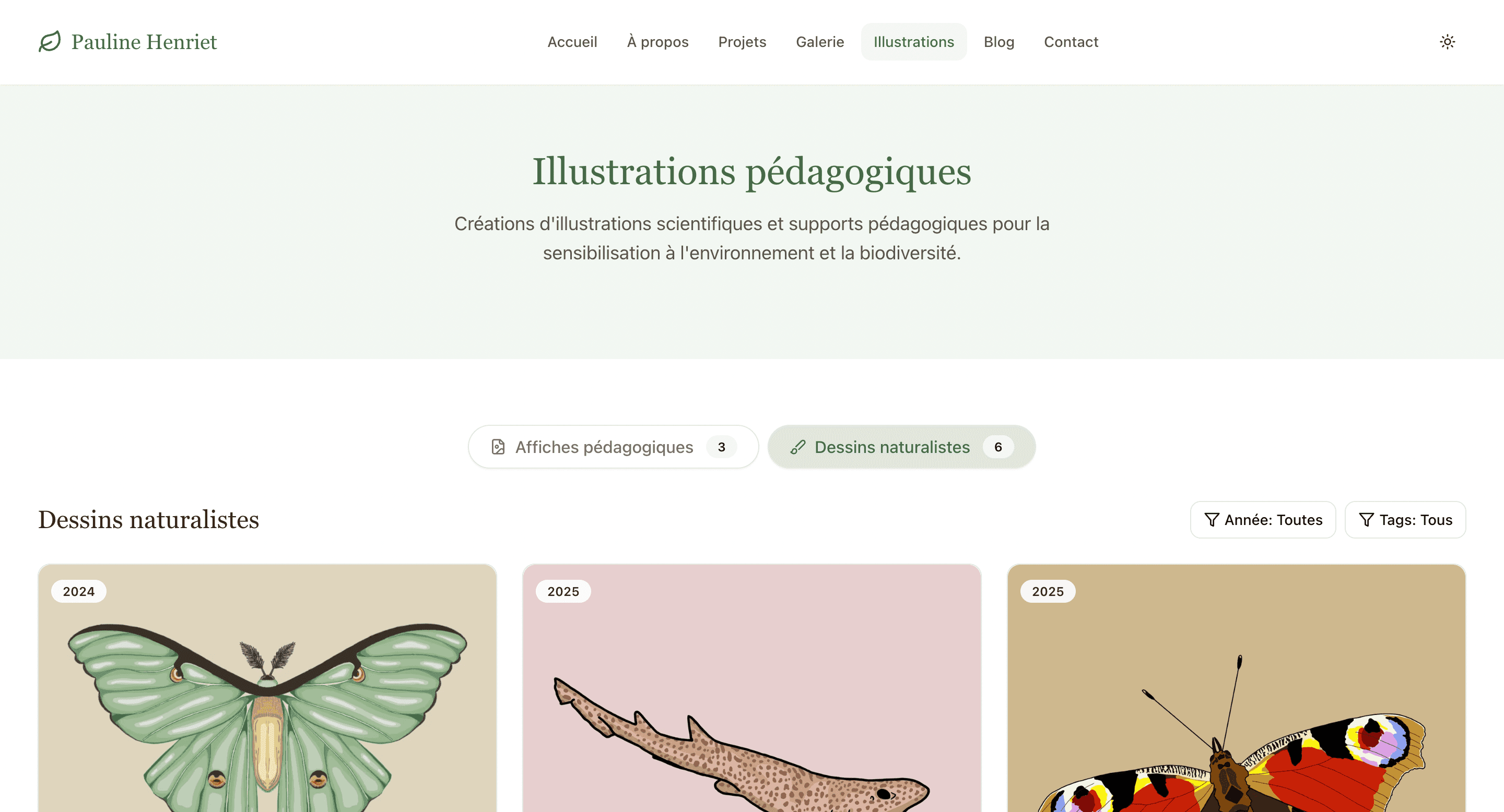 Pauline Henriet Portfolio - Projet développé par Nathan STAMPFLI