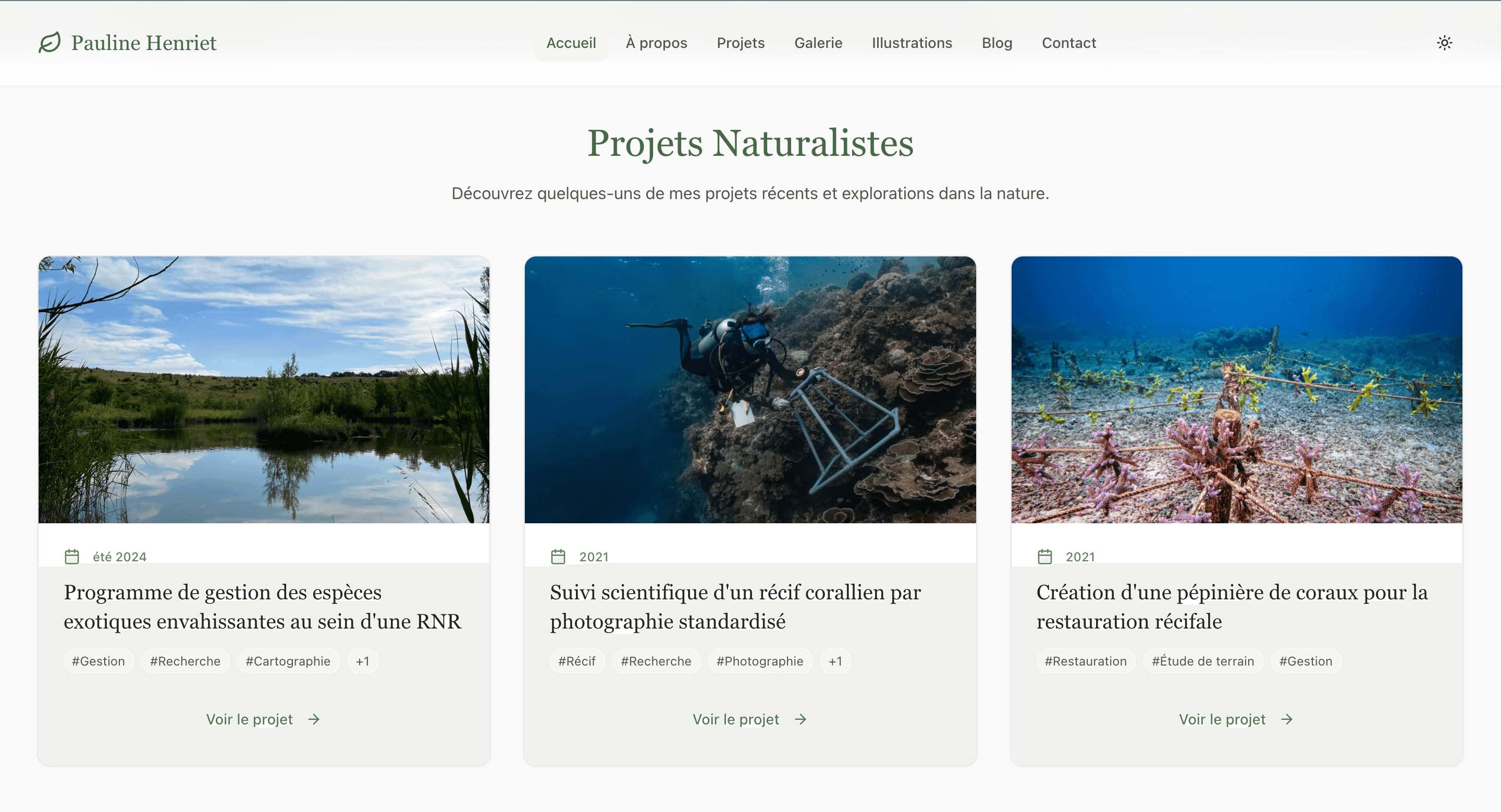 Pauline Henriet Projects - Projet développé par Nathan STAMPFLI